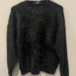 Nicole Miller Black Gold Fuzzy Sweater by  Size M Photo 0