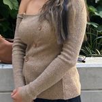 ZARA Asymmetrical Tan Sweater Photo 0