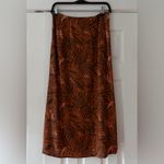 Marine layer  Ryan Midi Slip Skirt Brown Leaf Print Maxi Skirt Size 8 EUC Photo 2