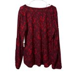 Liz Claiborne  Sweater Women Size Large Burgundy Floral Stretch Lightweight NWT Photo 1