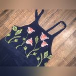 Anthropologie Floreat floral Navy
Blue Embroidered Maxi Dress boho formal fall Black Size 10 Photo 10