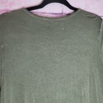 Knox Rose  SAGE GREEN FLOWY BOHO CROCHET DETAILED NECKLINE SHARKBITE HEM BLOUSE M Photo 8