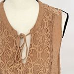 Torrid Swiss Dot Crochet Inset Tank Indian Tan Women's Plus Size 0 Photo 5