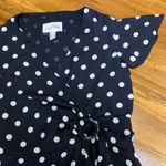 Joseph Ribkoff  Navy Blue White Polka Dot Wrap Midi Dress‎ Size 4 Ruffle Tiered Photo 1