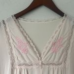 Vtg ShadowLine Pink Embroidered Lace Bell Sleeves 3/4 Nightgown Med 🕶️ Photo 2
