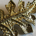 Vintage Gold Tone Leaf Brooch Shoulder Pin Photo 5