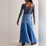 Free People  Catch The Sun Denim Maxi Skirt Photo 1