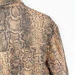 Free People Brown Snake Print Button Front Denim Trucker Jacket Size M Photo 8