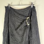 South Beach  Black Textured Swim Cover-Up with Gold Ring Detail Photo 2