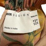 ASOS DESIGN Maternity Chiffon Gathered Waist Halter Jumpsuit In Floral Print 12 Orange Size undefined Photo 6