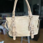 Kenneth Cole Vintage Y2K Reaction Neutral Beige Leather Shoulder Bag Purse Photo 12