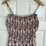 Wilfred Aritzia  Floral Mini Smocked Dress Size M Pink Purple Cream Photo 4