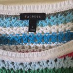 Talbots  Striped Knit Tank Top Sleeveless‎ Crochet Colorful Casual Summer Large Photo 2