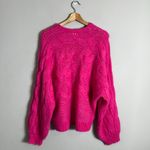 Farm Rio Maxi Cable Knit Sweater Pullover Women's Medium Pink Chunky Comfy NWOT Photo 6