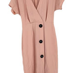 ASOS‎ DESIGN Pink Women's Wrap Midi Dress with buttons Photo 0