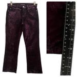 7 For All Mankind Size 26 Merlot Burgundy Velvet Slim Kick Pant 25.5 Inch Inseam Photo 5