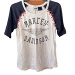 Harley Davidson Crew Neck Cross Tie Design Shirt Large Photo 3