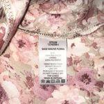 Lush Clothing NWT Lush Floral V-Neck Long Sleeve Open Cut Out Back Satin Blouse SMALL Photo 4