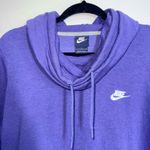 Nike Women’s Funnel Neck Sweatshirt Solid Blue Hoodie Athleisure Photo 1