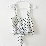 Le lis NWT ‎ Polka Dot Crop Ruffle Bow Blouse Top Medium Blue Photo 3