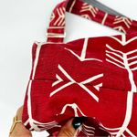 MARANDA LEE Red‎ White Printed Tote Bag Diaper Bag Carry All Canvas Over Sized Red Photo 4