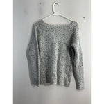 Garage Womans Pullover Sweater XS Gray Speckled Knit V Neck Long Sleeve Photo 1