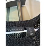 Tahari  Mesh Maxi Metallic Knit Cover Up Dress Black Womens Size Small Photo 4