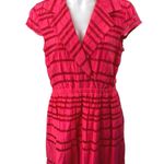 Taylor Red Striped Crinkle Collar V Photo 0