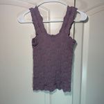 Purple Textured Ruched Tank Top L Stretch Love Letter Cami Inspired Size L Photo 3