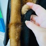 Vintage 40's Famous Barr Mink Brown Fur Trim Wool Black Coat Photo 7