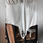 H&M  plunge vneck bodysuit thong ruched plus curve stretchy top ivory Photo 7