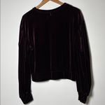 MISA Los Angeles Je T'Adore Velvet Sweatshirt French Embroidered in Plum Size M Photo 2