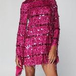Nasty Gal Beaded Tassel Flare Sleeve Mini Dress Photo 0