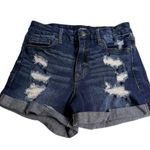 Aeropostale AERO JEAN SHORTS Womens SZ 6 (26) Distressed Blue Denim Raw Hem NWOT Photo 8