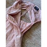 MINKPINK Pink Embroidered Mini Dress Women’s S/M Spaghetti Straps Ruffle Hem Photo 6