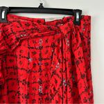 Preen Line Red Black Viscose Sharkbite Asymmetrical Flowy Knee Length Skirt M Size M Photo 2