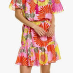 Trina Turk  M Dress Silk Mahalo Tiered Hem Floral sz M Photo 0