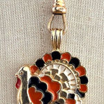 Enamel Turkey Pendant Necklace – Vintage Thanksgiving Photo 0