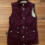 Ymi Maroon Red Faux Fur Lined Cotton Vest Womens Size Small Photo 2