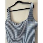 J.Crew NWT Textured Squareneck One Piece Swimsuit Blue Nautical Stripes Sz 24 Photo 4