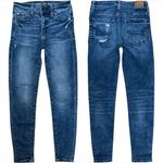 American Eagle High Rise Jegging Stretch Blue Distressed Jeans Women's 0 Short Photo 1