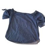 Lauren Ralph Lauren off the shoulder tie denim shirt. 1X. EUC Blue Photo 3