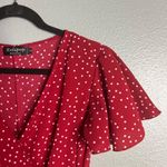 Rellipop Polka Dot Wrap Dress Flowy Ruffle Trim Red and White Small Size undefined Photo 4