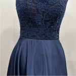 La Femme  Navy Blue Long Gown Size 4 Photo 3