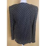 Laurence Kazar  VTG Beaded 100% Silk Black Beaded Evening Jacket Size Medium Photo 3