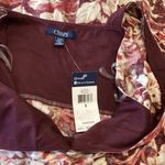 CHAPS Size Small NWT Noel Floral Sleeveless Jersey Midi Dress Wine Cream Roses Photo 8