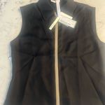 New Lilysilk Elegant 100% Mulberry Silk Black Satin Sleeveless Shirt Top Small Photo 2