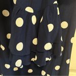 Sail To Sable  Navy Polka Dot Ruffle Sleeve Blouse Size Medium Photo 4