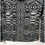 Chico's  Women's Cowl Neck Aztec Print Knit Long Sleeve Top Black White Small Photo 1