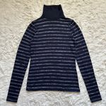 Rag and Bone Sweater Striped Landon T-neck Turtleneck Long Sleeve Navy Blue S Photo 2